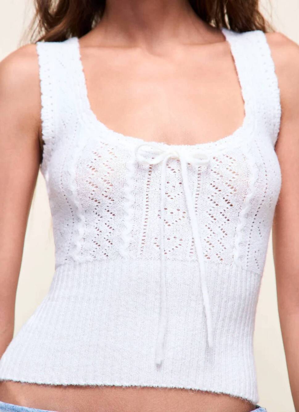 NEW GUIZIO perfect knit tank in white